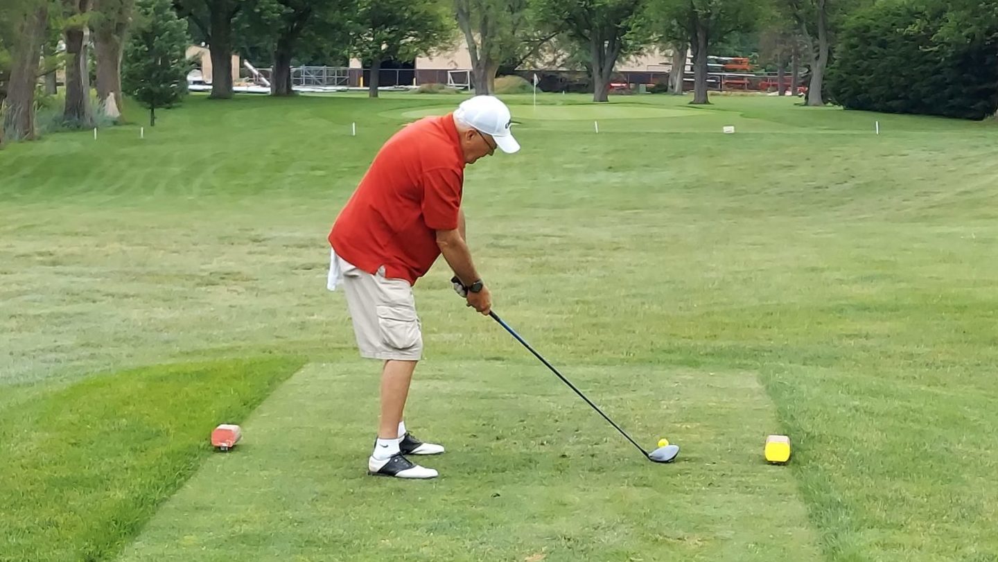 Tom Wilson getting ready to Tee off at the Golf Classic 2021